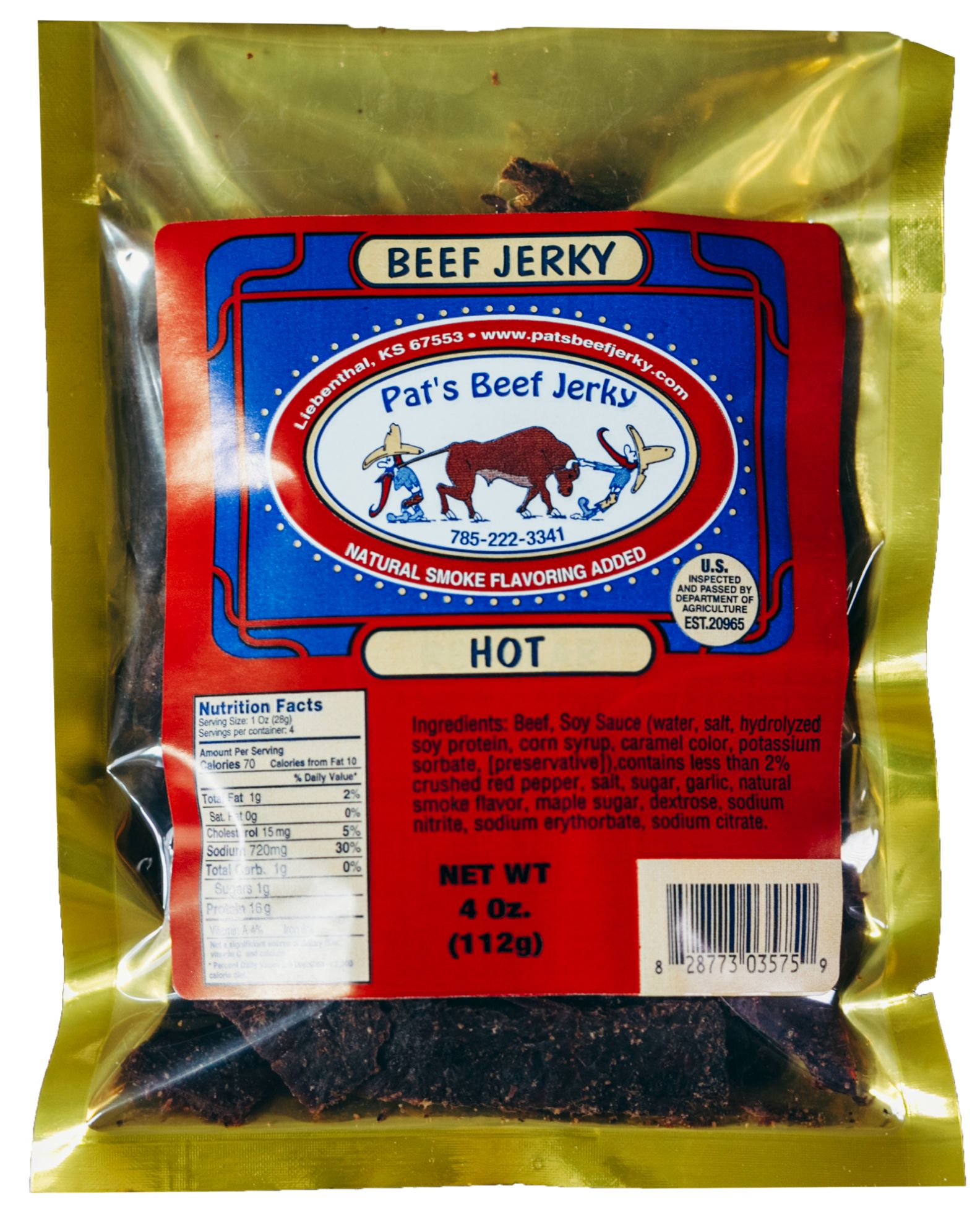 From the Land of Kansas Marketplace. Pat's Beef Jerky