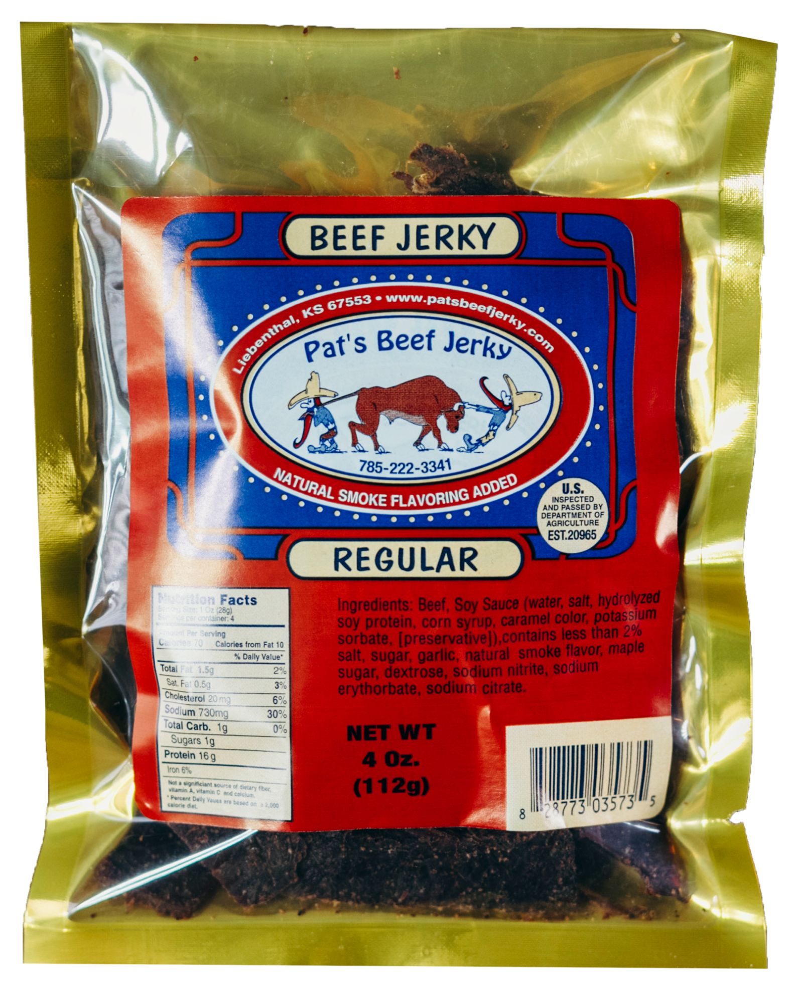 From the Land of Kansas Marketplace. Pat's Beef Jerky